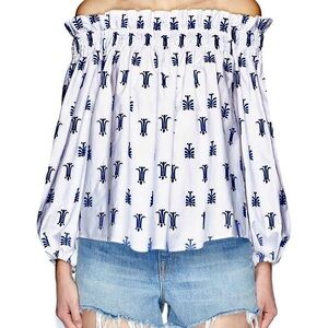 Caroline Constas Lou Crop Top White Size Small